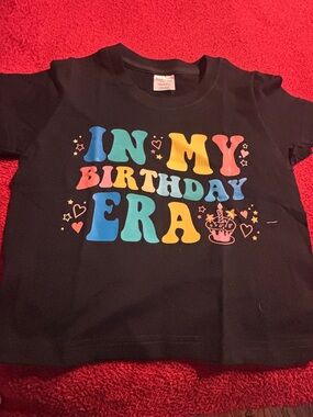 Graphic Tops Kids Black 'In My Birthday Era' Graphic Tee size 3-4Y New